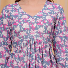 Floral Print Short Kurti