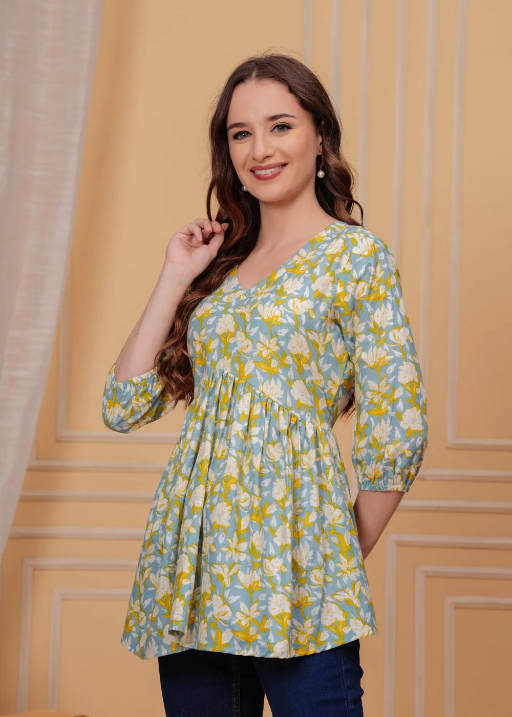 Cotton Floral Printed Top