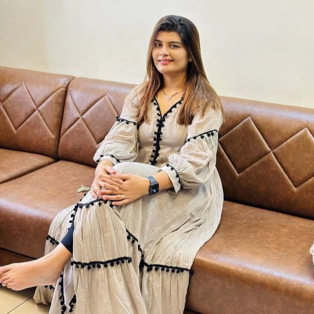 Brown Long Flared Gown