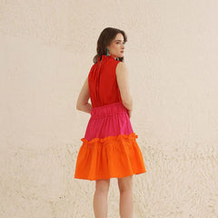 Sunset Pop Tiered Mini Dress