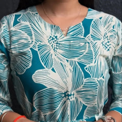 Meher Teal Bloom Midi Dress