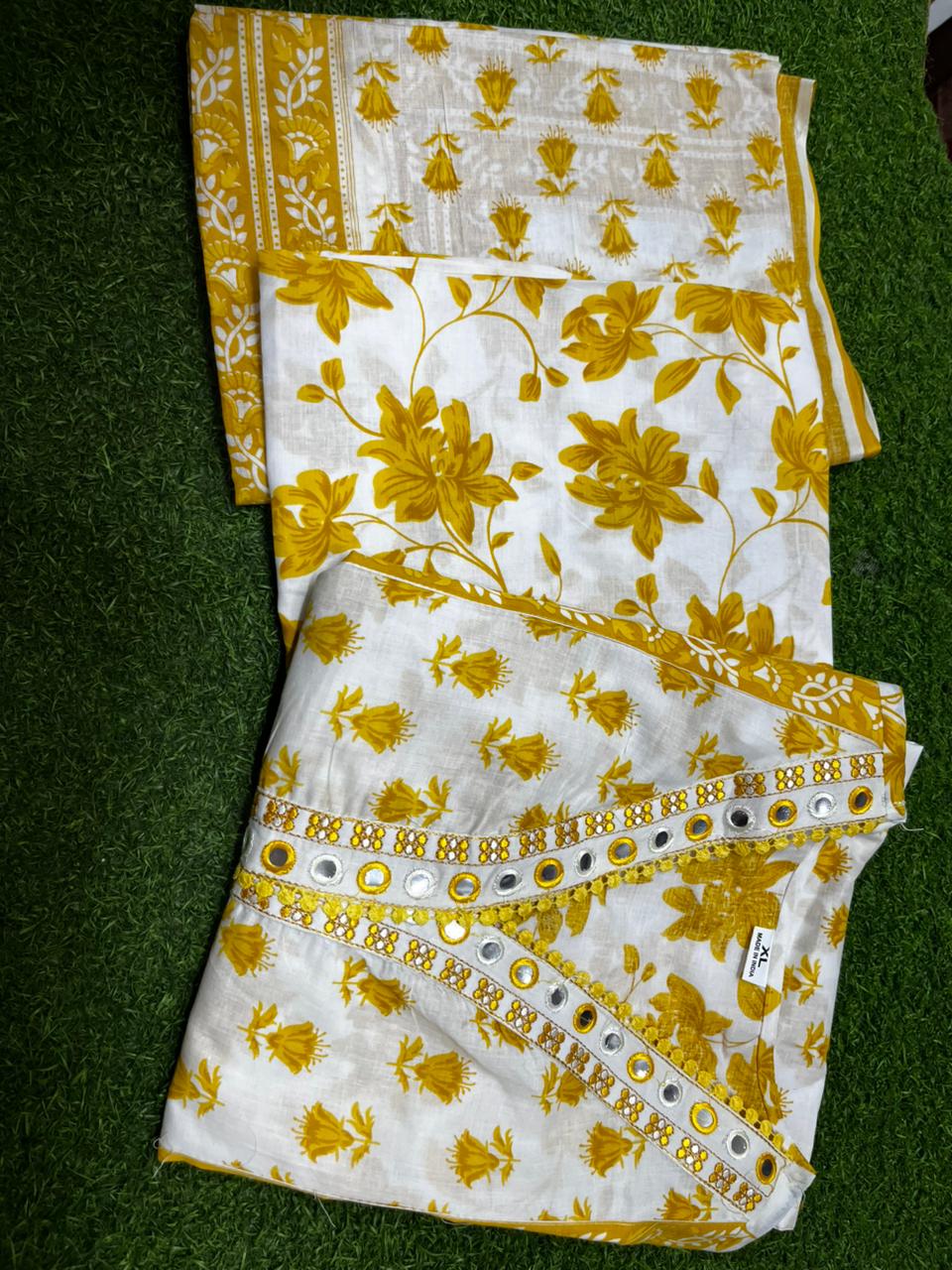Gulbahar Yellow Floral Kurta Set with Dupatta