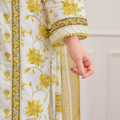 Gulbahar Yellow Floral Kurta Set with Dupatta