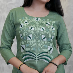 Sage Grove Embroidered Kurta Palazzo Set