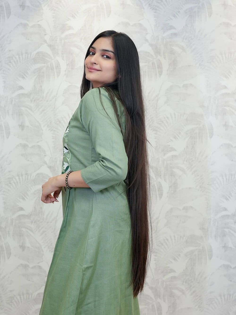 Sage Grove Embroidered Kurta Palazzo Set