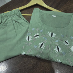 Sage Grove Embroidered Kurta Palazzo Set