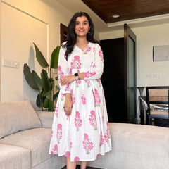 Blush Bloom Printed Anarkali Kurta