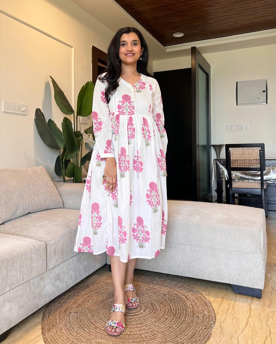 Blush Bloom Printed Anarkali Kurta