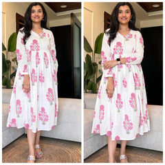 Blush Bloom Printed Anarkali Kurta