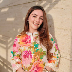 Rosé Garden Floral Kurta Pant Set