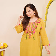 Haldi Bloom Embroidered Kurta Set