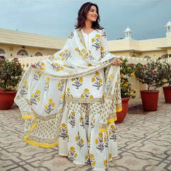 Sunehri Gulbahar Printed Anarkali Set