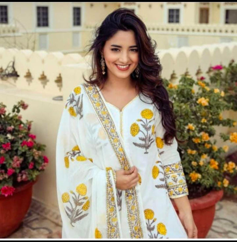 Sunehri Gulbahar Printed Anarkali Set