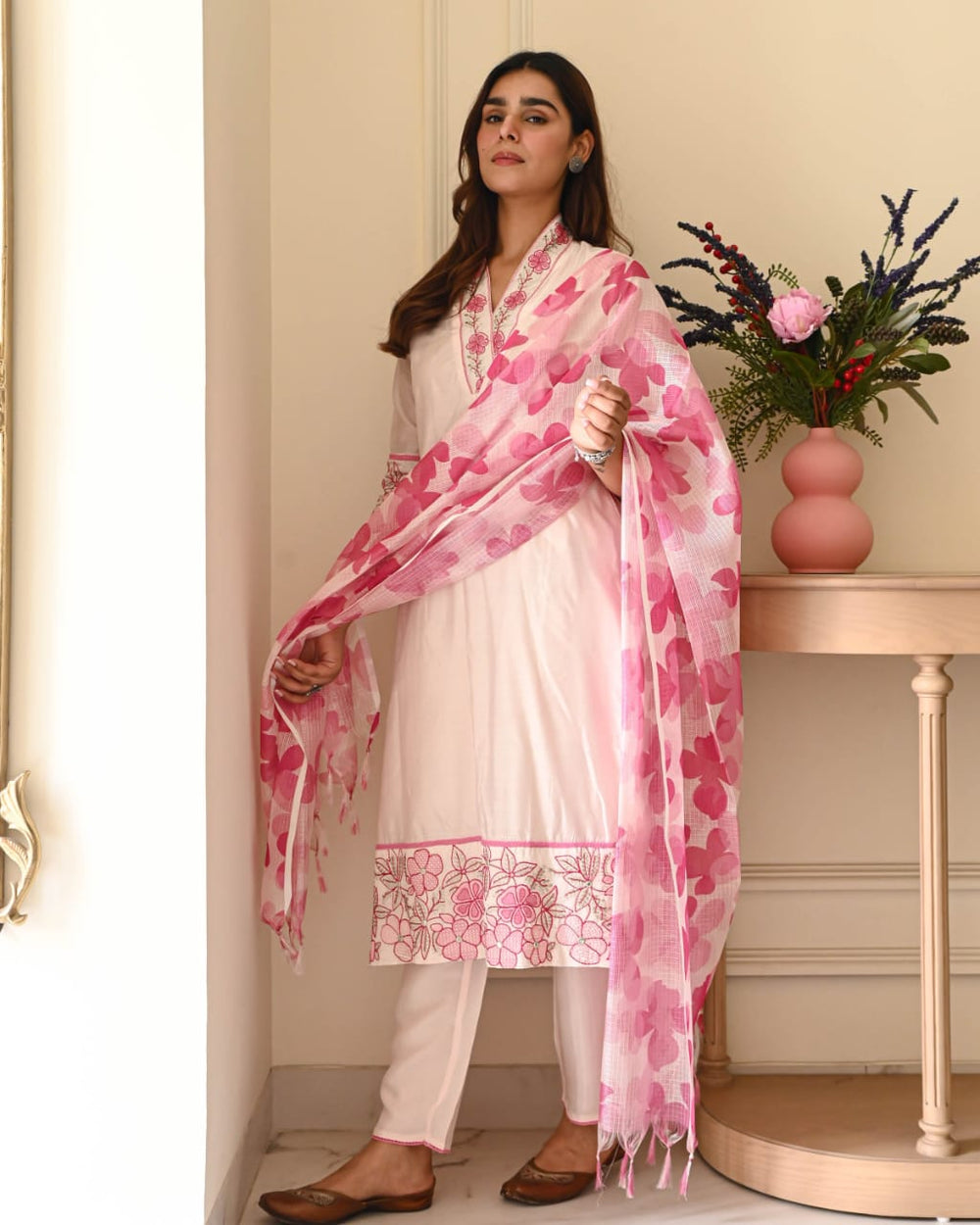 Pink Petal Grace Kurta Set with Dupatta