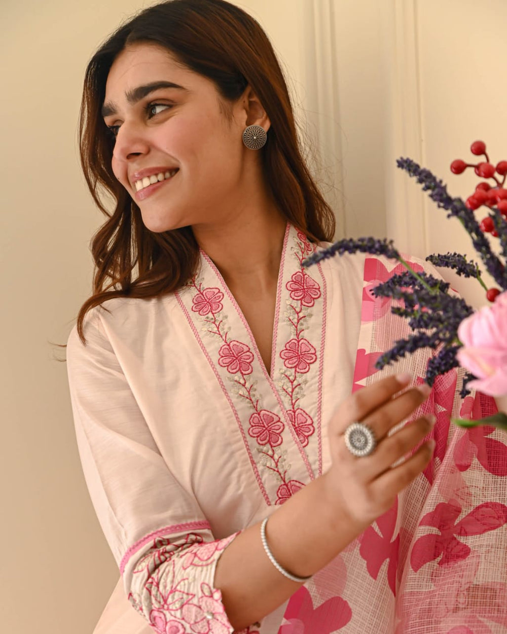 Pink Petal Grace Kurta Set with Dupatta