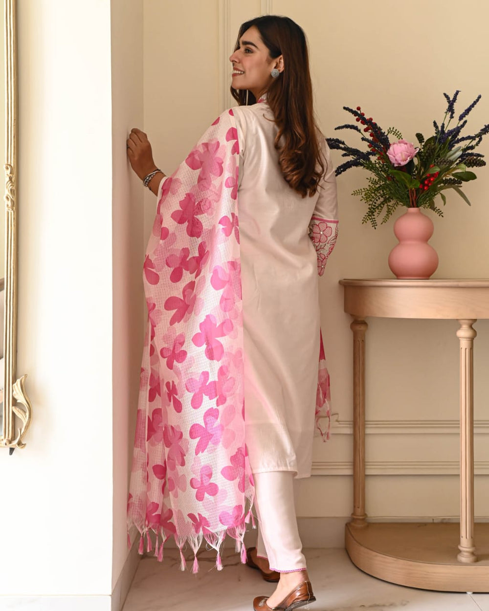 Pink Petal Grace Kurta Set with Dupatta