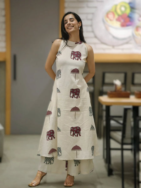 Ivory Whisper Sleeveless Kurta Set