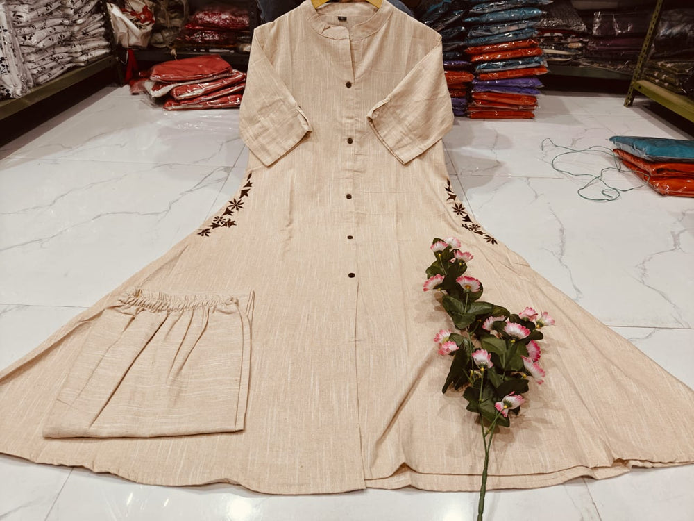 Sandstone Grace Button-Down Kurta Set