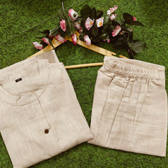 Sandstone Grace Button-Down Kurta Set