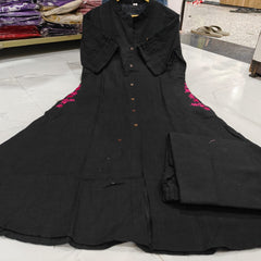 Midnight Bloom Button-Down Kurta Set