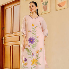 Pastel Garden Embroidered Kurta Set with Dupatta