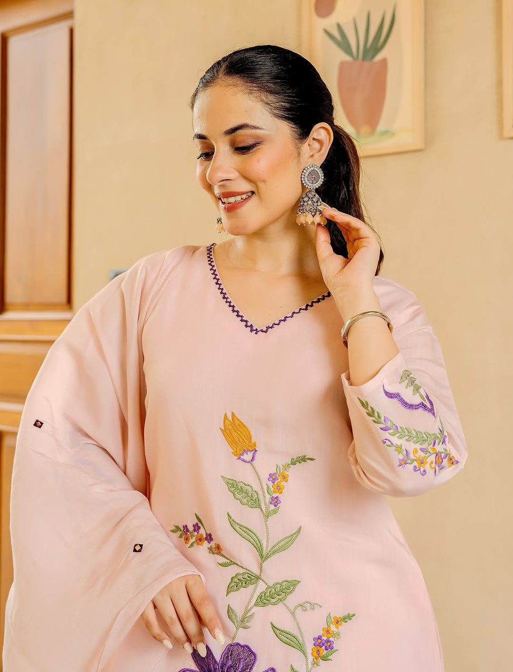 Pastel Garden Embroidered Kurta Set with Dupatta