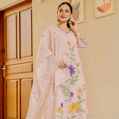 Pastel Garden Embroidered Kurta Set with Dupatta