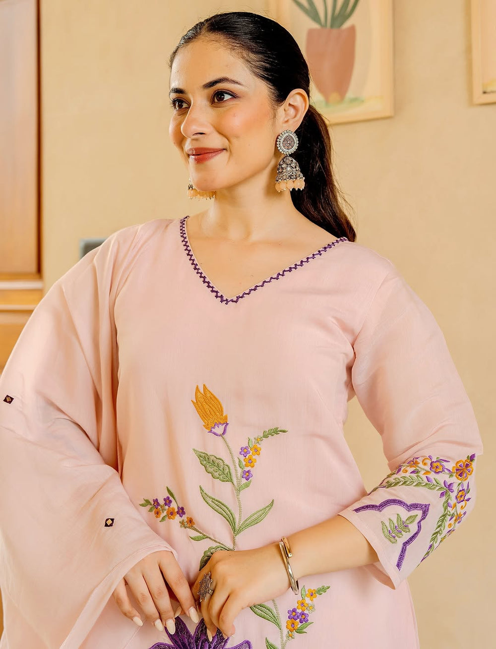 Pastel Garden Embroidered Kurta Set with Dupatta