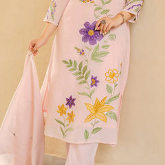 Pastel Garden Embroidered Kurta Set with Dupatta