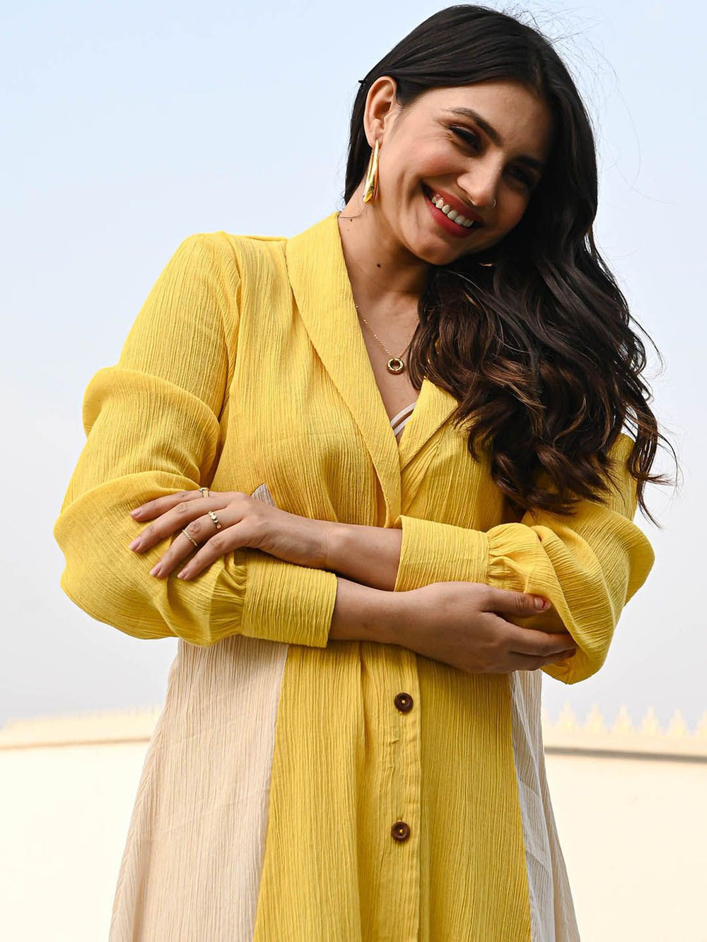 Sunshine Wrap-Style Kurta Set