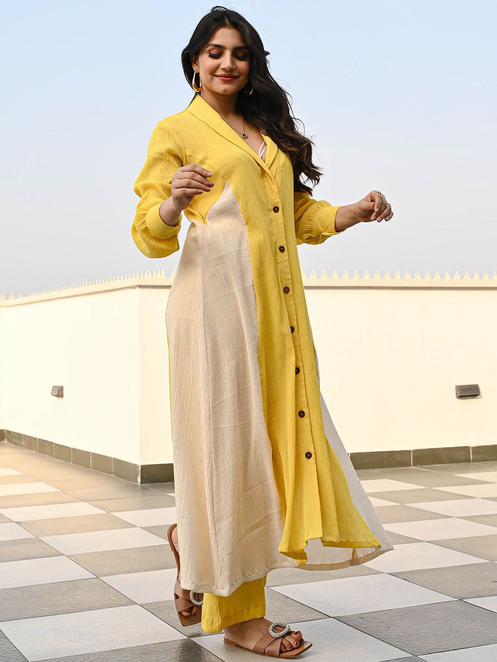 Sunshine Wrap-Style Kurta Set