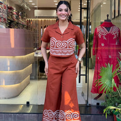 Rust Aura Handblock Co-ord Set