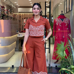 Rust Aura Handblock Co-ord Set