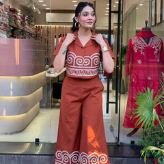 Rust Aura Handblock Co-ord Set