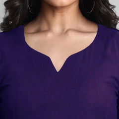 Royal Plum Tiered Cotton Midi Dress