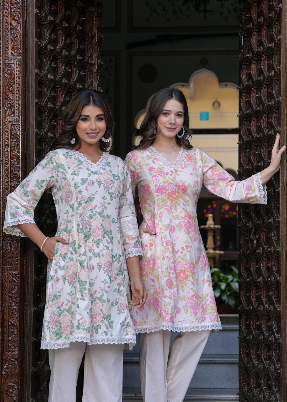 Rosé Garden Floral Kurta Set