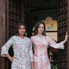 Rosé Garden Floral Kurta Set