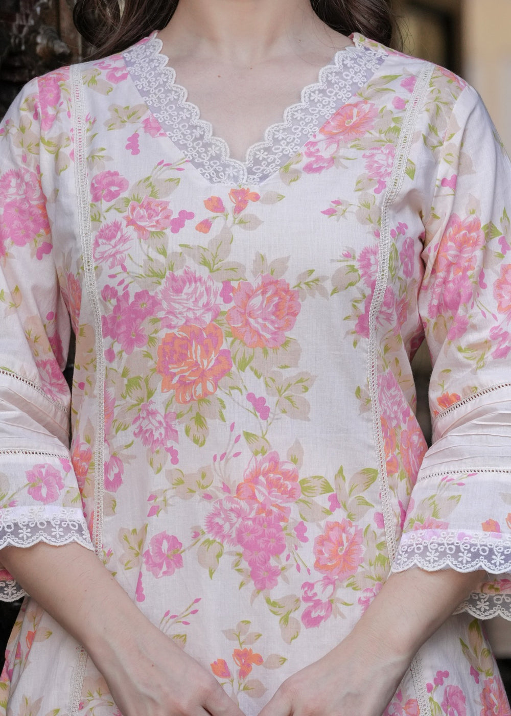 Gulnaar Pastel Floral Kurta Set