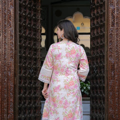 Gulnaar Pastel Floral Kurta Set
