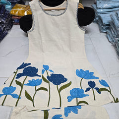 Azure Bloom Linen Co-Ord Set