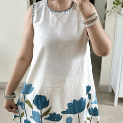 Azure Bloom Linen Co-Ord Set