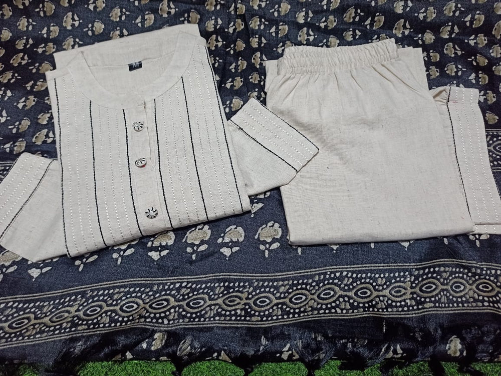 Ivory Grace Pintuck Kurta Set with Dupatta