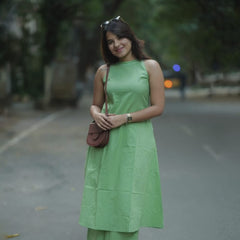 Mint Breeze Sleeveless Kurta Palazzo Set