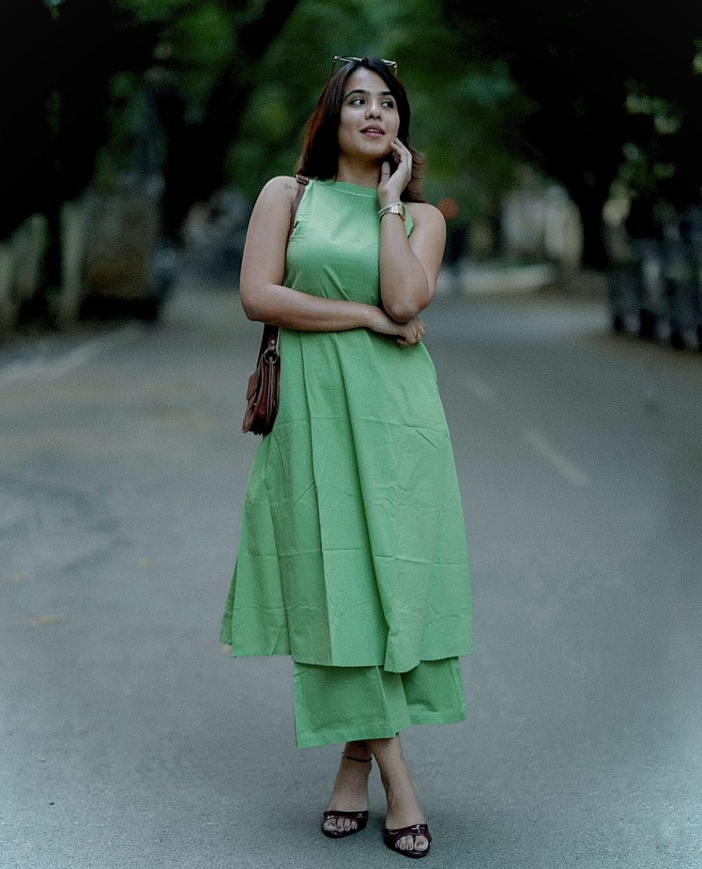 Mint Breeze Sleeveless Kurta Palazzo Set
