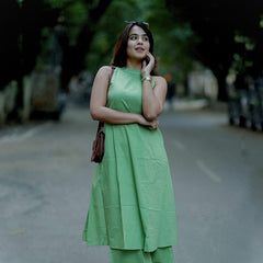 Mint Breeze Sleeveless Kurta Palazzo Set