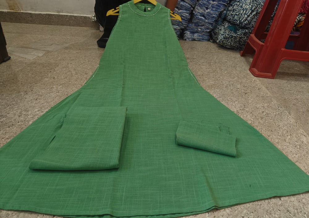 Mint Breeze Sleeveless Kurta Palazzo Set