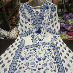 Blossom Handblock Print Suit Set with Dupatta