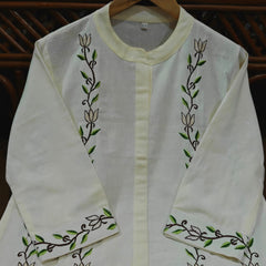 Ivory Vine Floral Suit Set with Dupatta