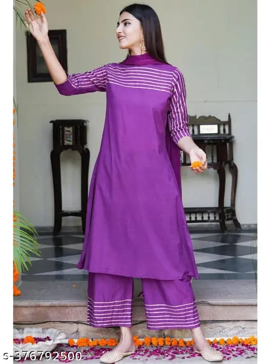 Royal Amethyst Striped Kurta Pant Set