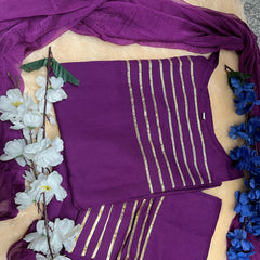 Royal Amethyst Striped Kurta Pant Set